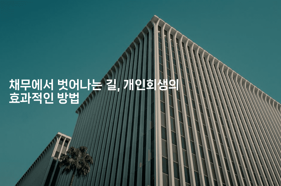 채무에서 벗어나는 길, 개인회생의 효과적인 방법-그로슈