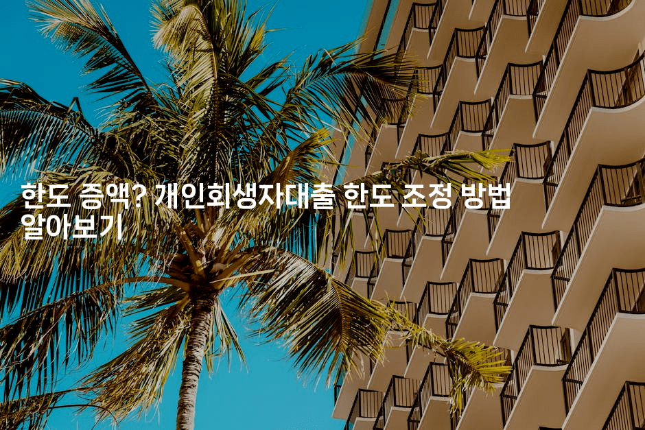 한도 증액? 개인회생자대출 한도 조정 방법 알아보기-그로슈